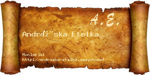 Andráska Etelka névjegykártya